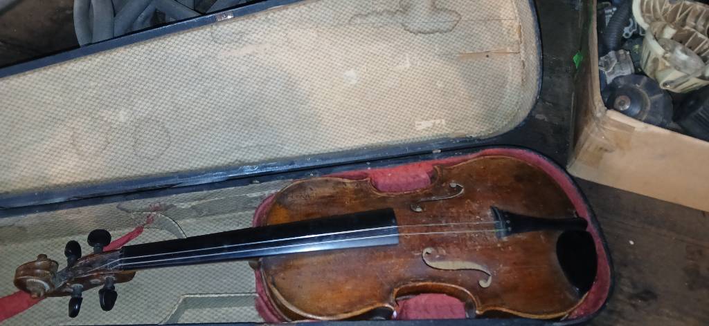 Antique Violin — Flamed Maple with Red Velvet Lined Hard Case