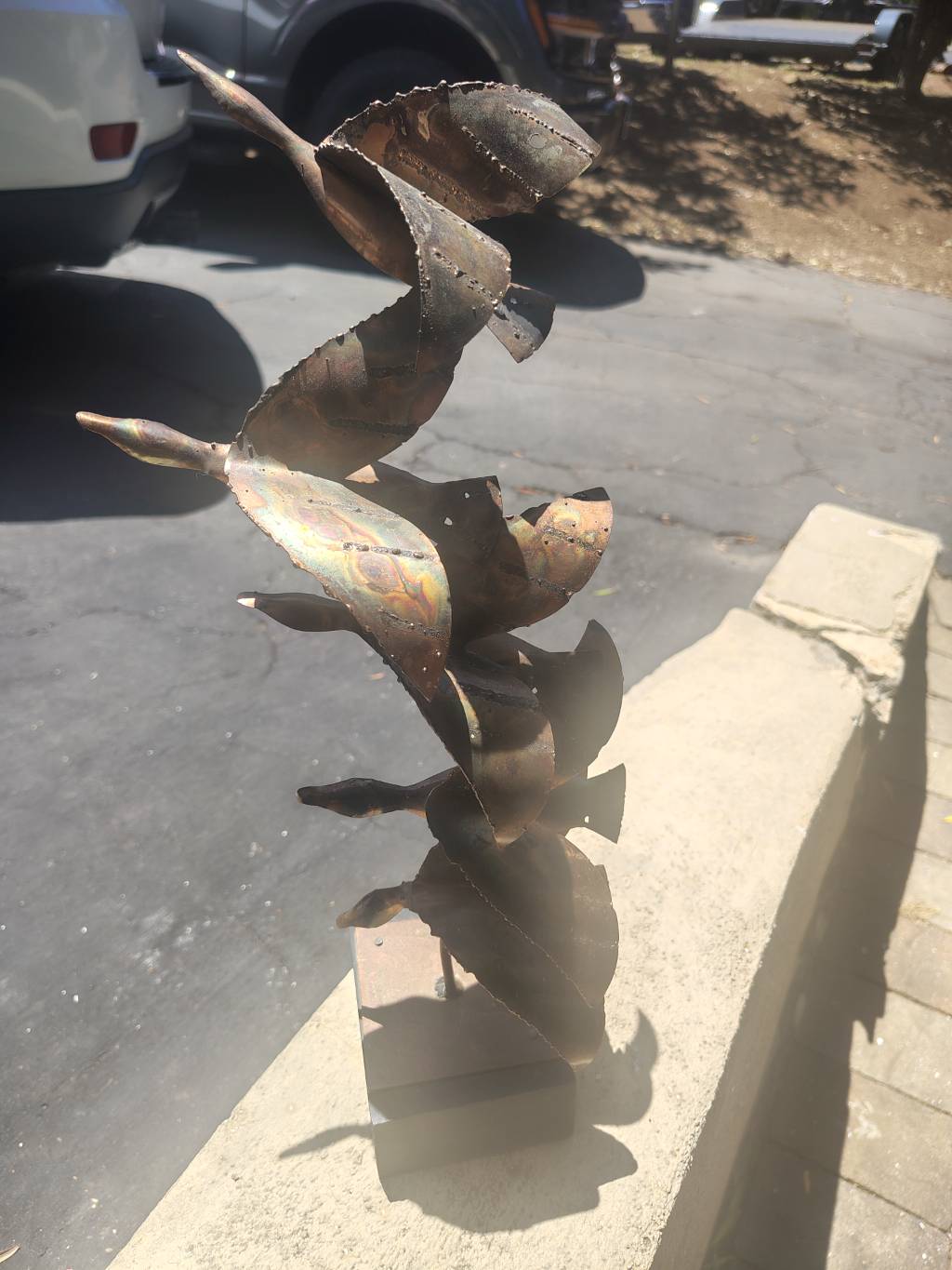 1960s–70s Brutalist Metal Duck Sculpture — Mid-Century Welded Bird Art```  