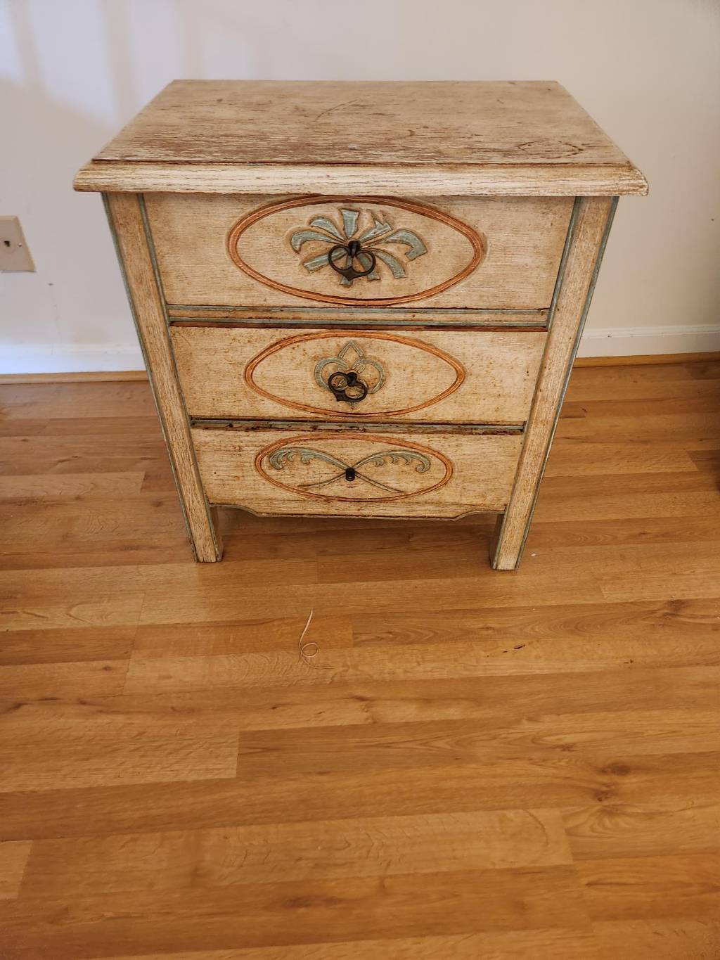 Painted, stenciled cabine or end table