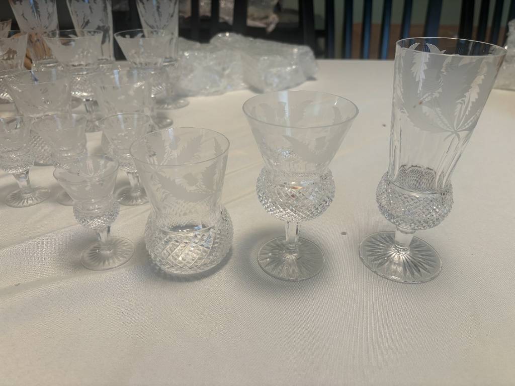 Edinburgh Crystal Thistle Pattern 32-Piece Stemware Set