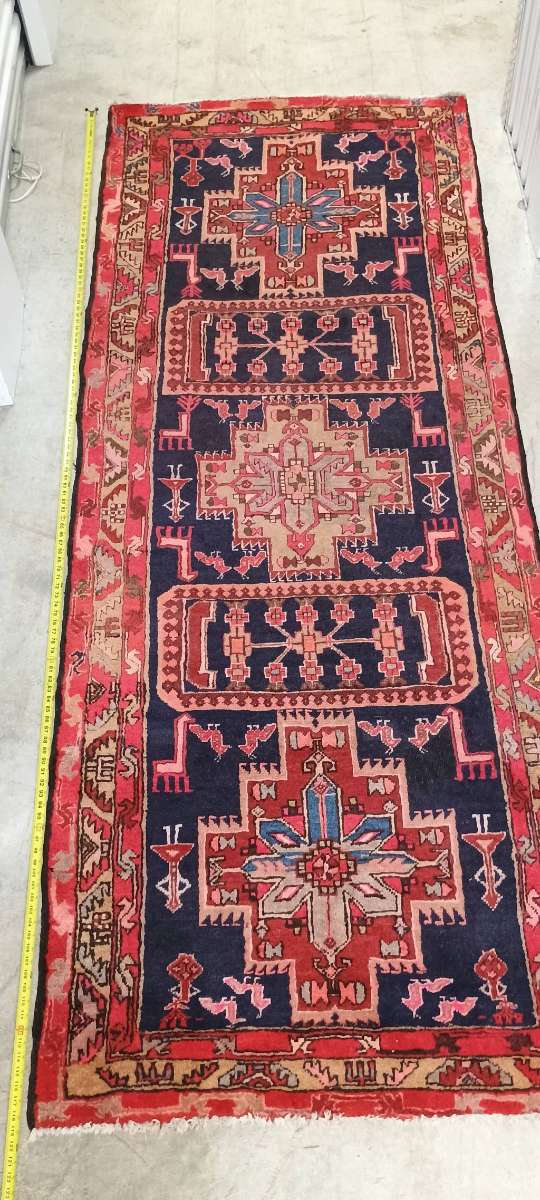 Vintage Handmade Runner Rug, 10 ft x 4 ft