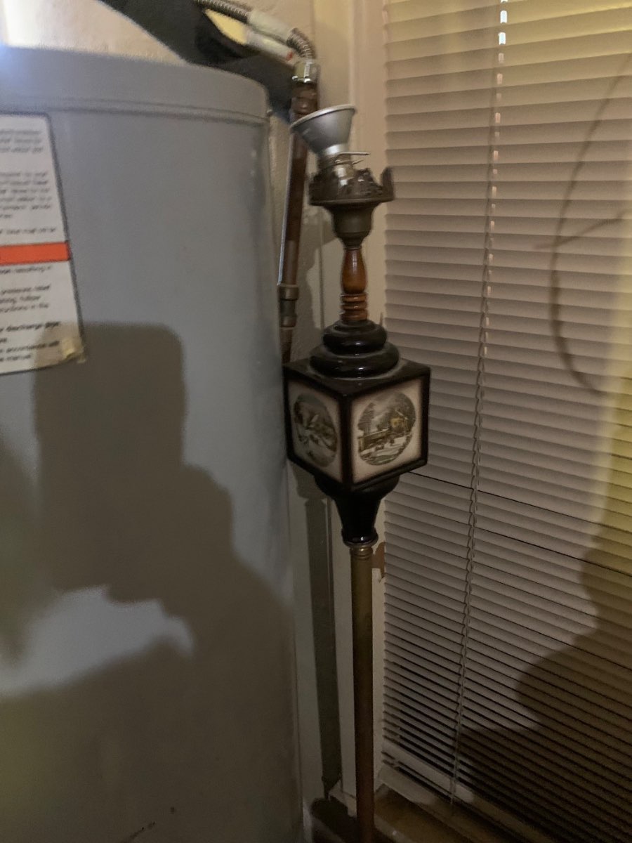 Vintage Scenic Panel Floor Lamp