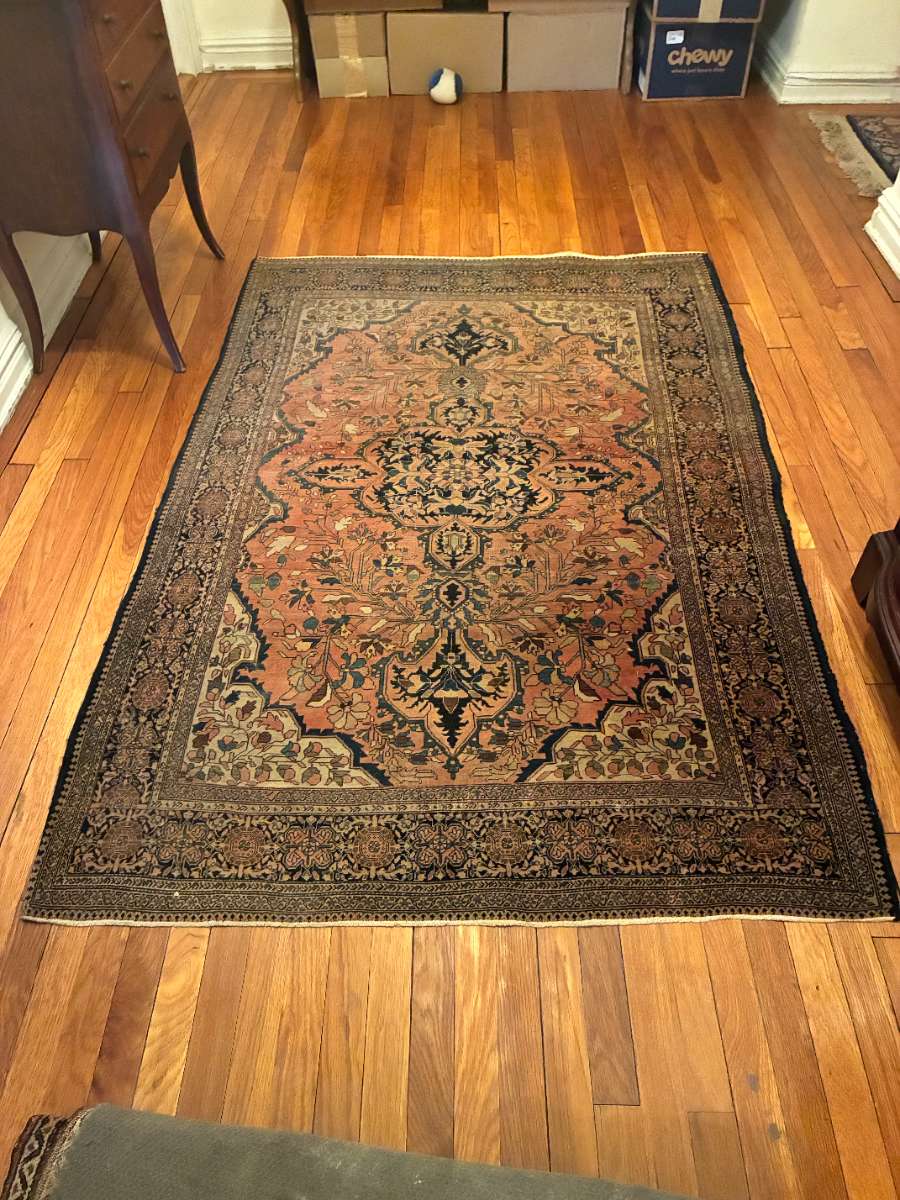 Persian-Style Floral Area Rug, Approx. 5 x 8 ft