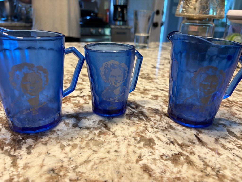 Shirley Temple pitchers and cup