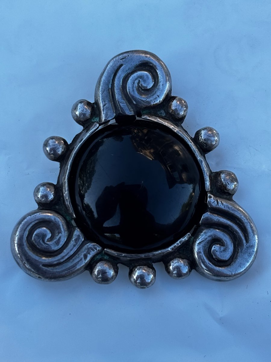 William Spratling Black Onyx Brooch
