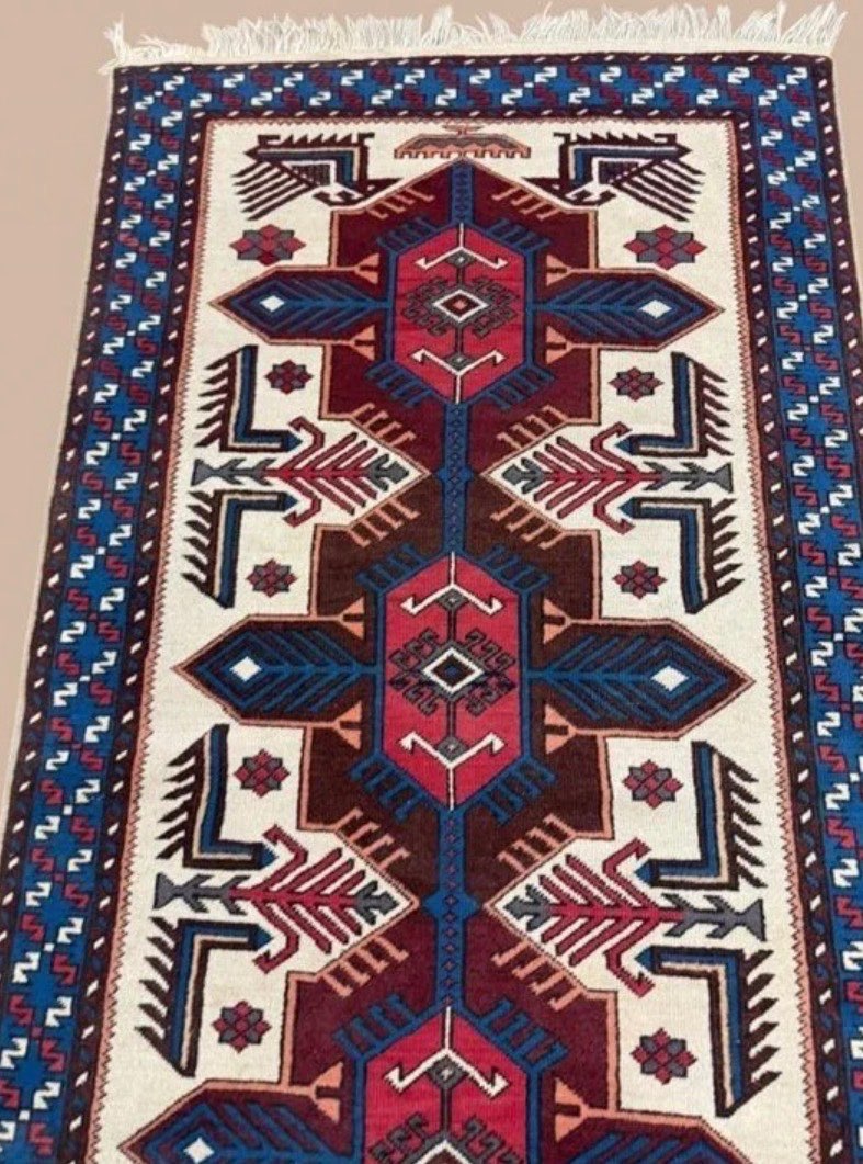 Geometric Handwoven Area Rug, Approx. 6 ft 8 in x 3 ft 4 in