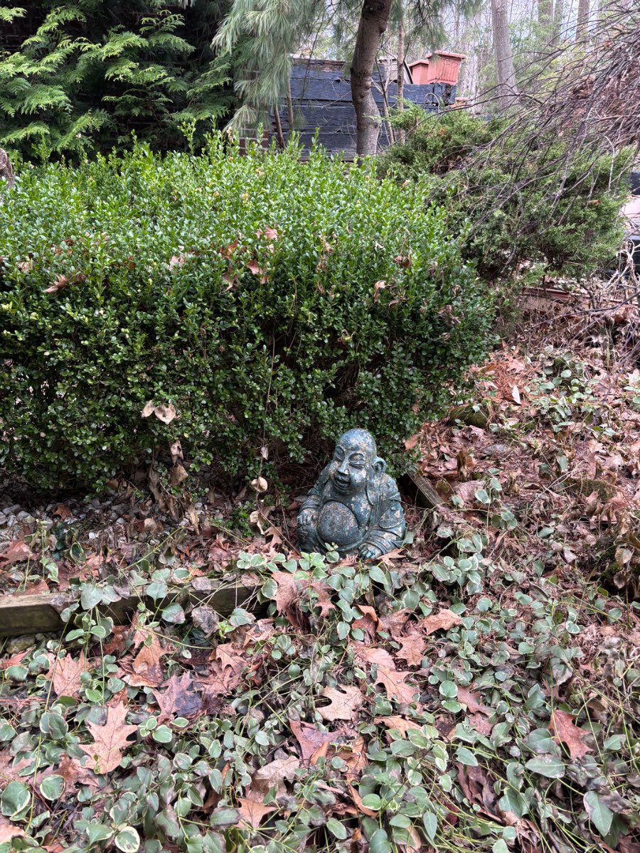 Pair of Patinated Bronze Budai (Laughing Buddha) Garden Sculptures