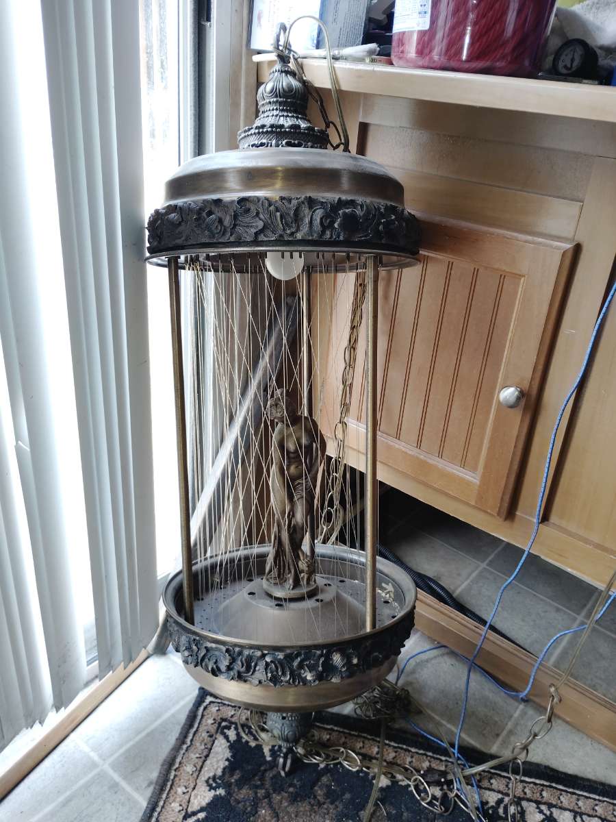 Vintage Greek Goddess Oil Rain Lamp, 36 Inch