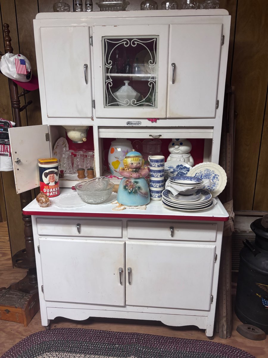 Vintage Marsh Kitchen Cabinet with Flour Bin and Roll Top