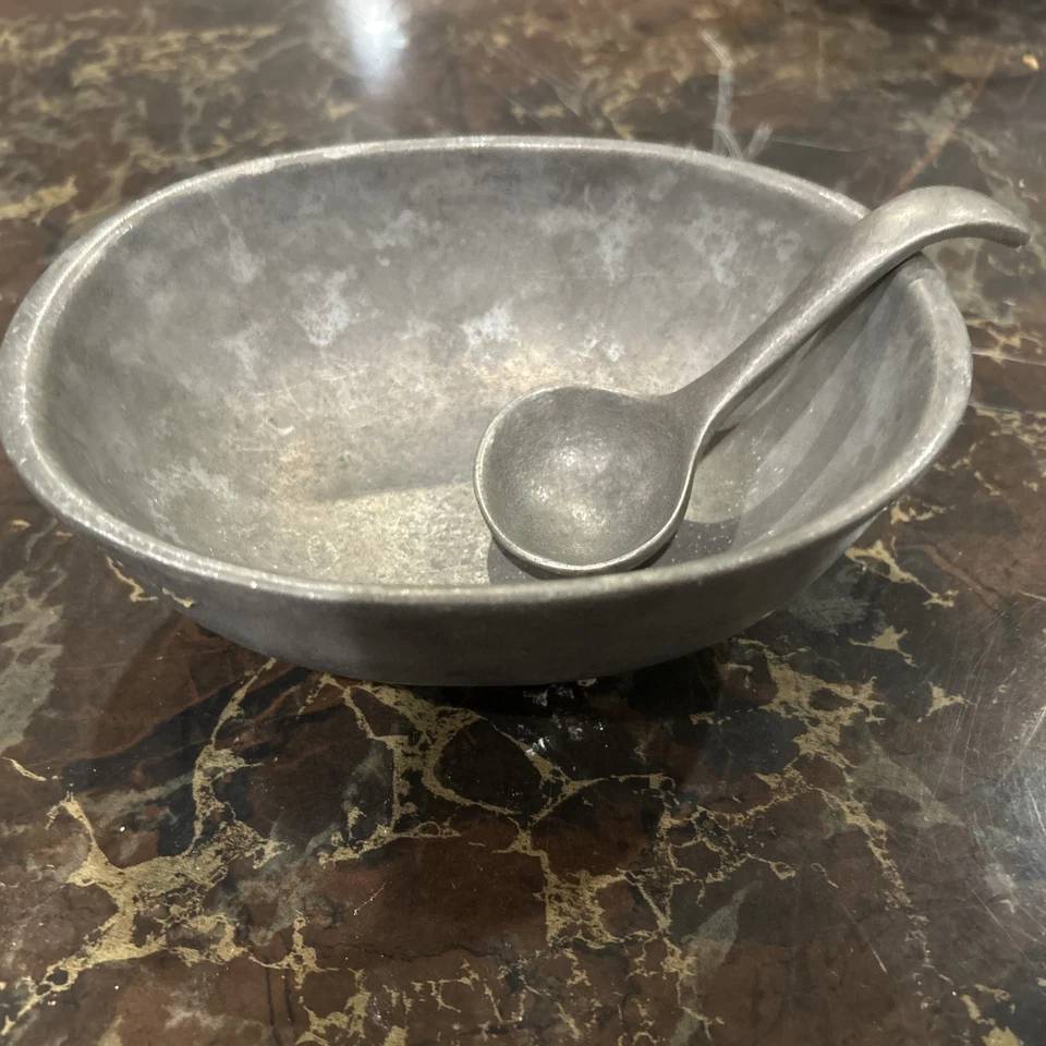 Vintage Carson Statesmetal 3-Piece Pewter Set � Sauce Dish, Ladle & Coaster, USA